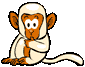 Moving animated picture of little white snow monkey waving