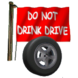 Do Not Drink and Drive warning flag clip art animation