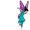Moving picture fairy inblue dress flying animated gif