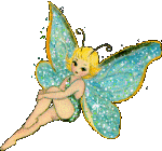 Moving picture fairy in with sparkling wings animated gif