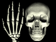 Moving picture skull hand finger animation