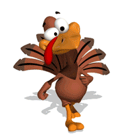 Happy Animated Turkey walking strutting his stuff