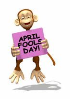 Jumping Monkey with April Fool's Day greeting animated gif image