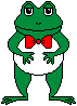 Gentleman frog straightens his bow tie