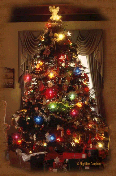 Christmas tree and Xmas decoration animations