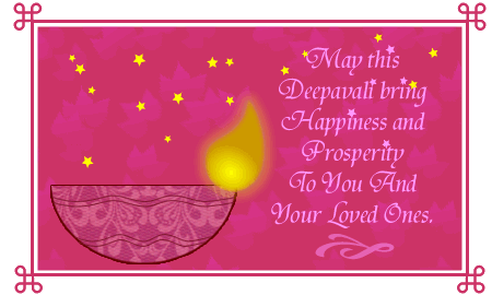 "May this Deepavali bring Happiness and Prosperity to You and Your Loved Ones", animated clip art banner