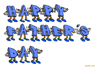 Animated blue dancing Happy Father's Day banner