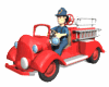 Old red cartoon fire truck animated clip art image