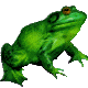 Clip art image of animated frog breathing 