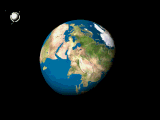Animated satellite orbiting around Earth