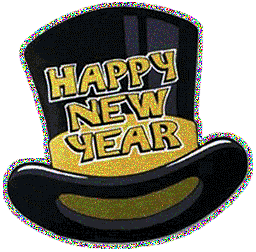 Happy New Year sparkling top hat animation