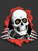 Curious skeleton rips through the background image on the page to look and see what you are doing